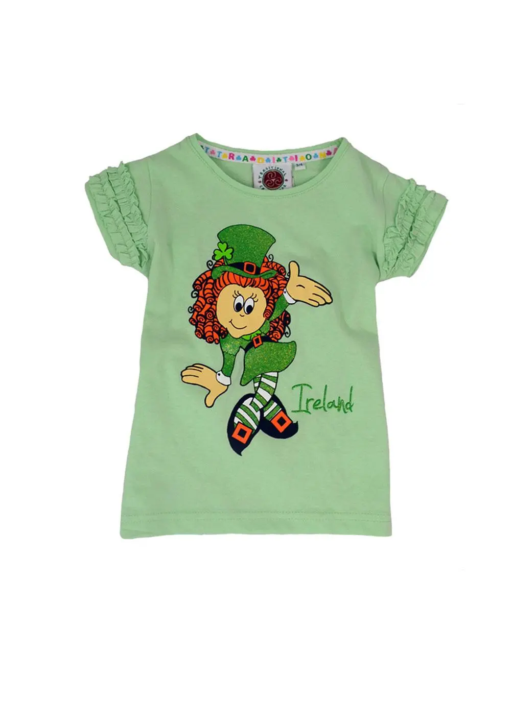 Green Girls Frilly Irish Leprechaun T-Shirt