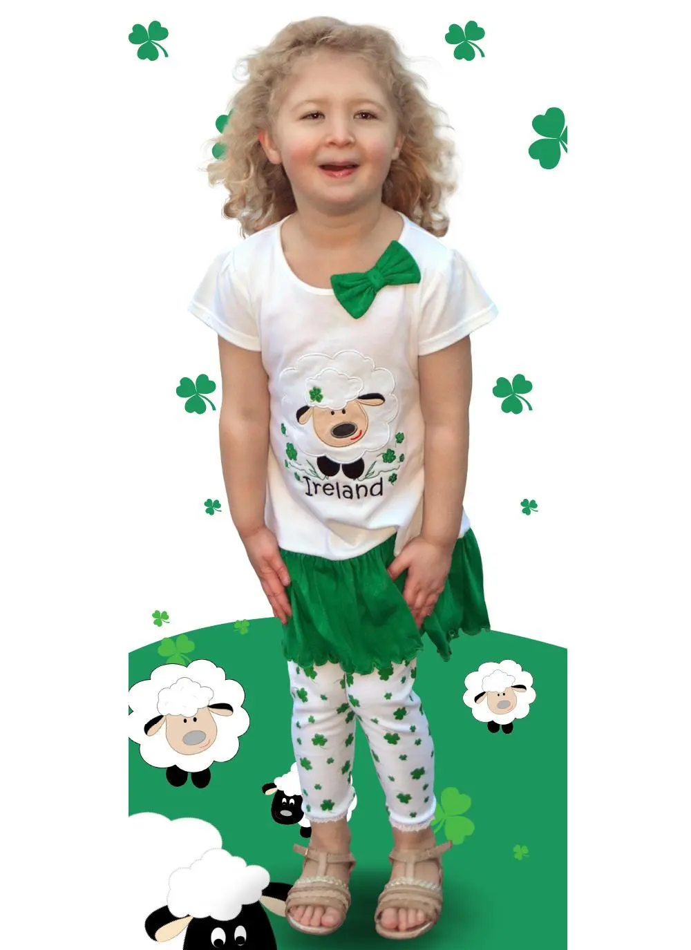 Sheep Dress and Leggings Set