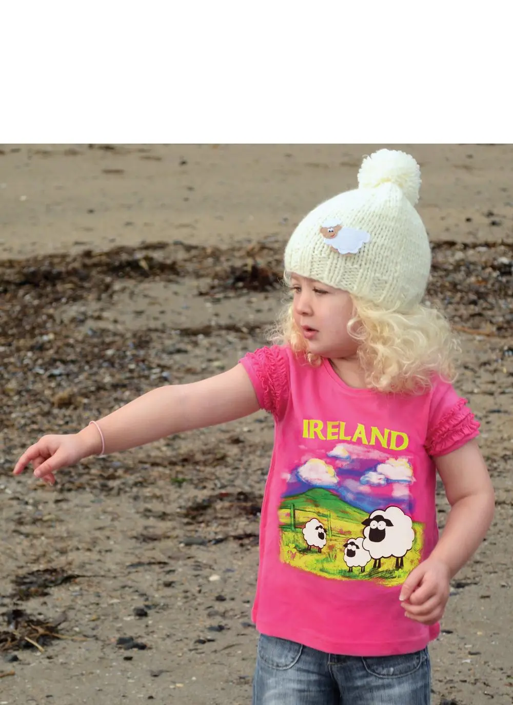 Kid's Knitted Sheep Hat Cream