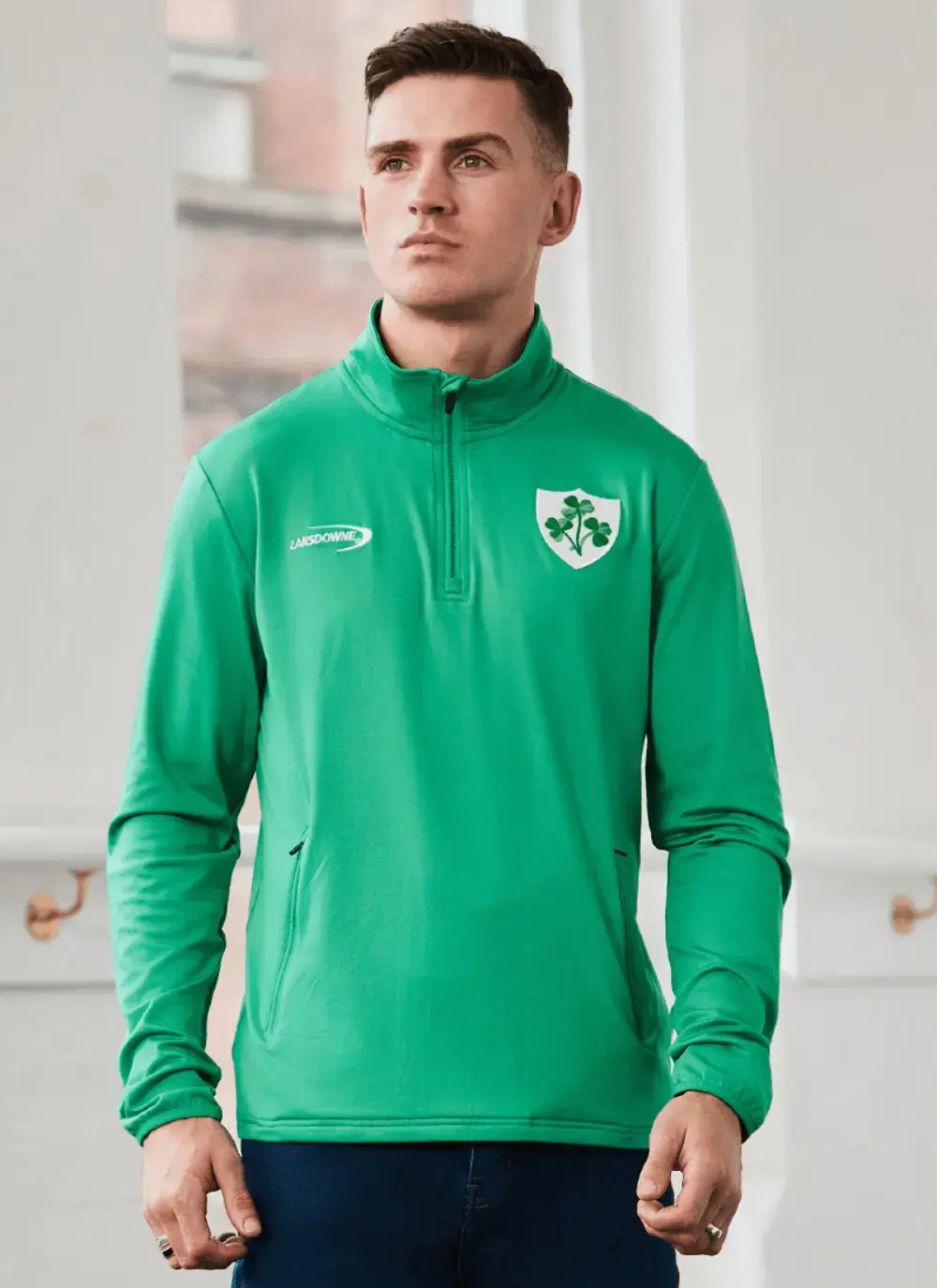 Lansdowne Shamrock Crest Performance 1/4 Zip Top