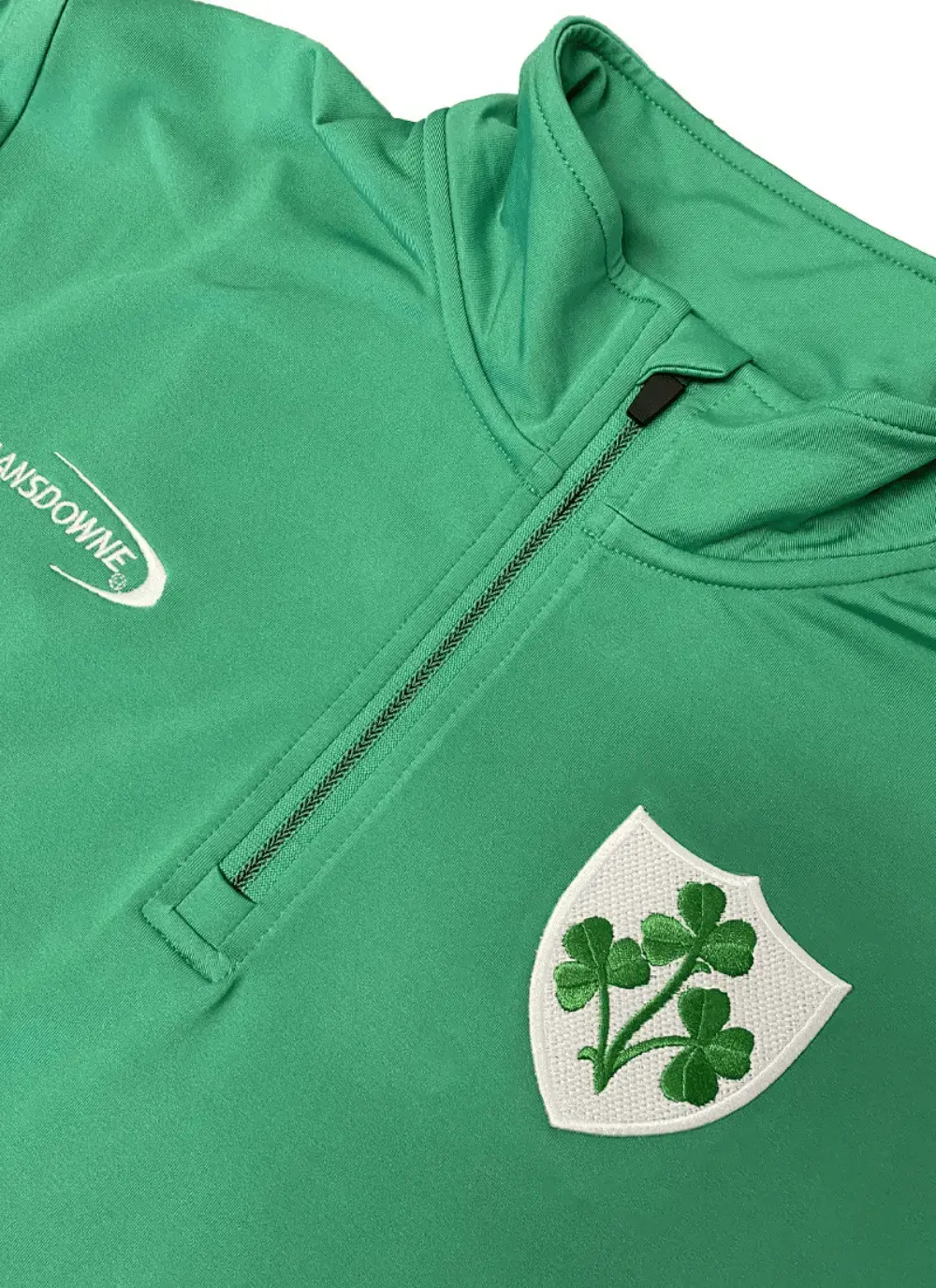 Lansdowne Shamrock Crest Performance 1/4 Zip Top in Island Green