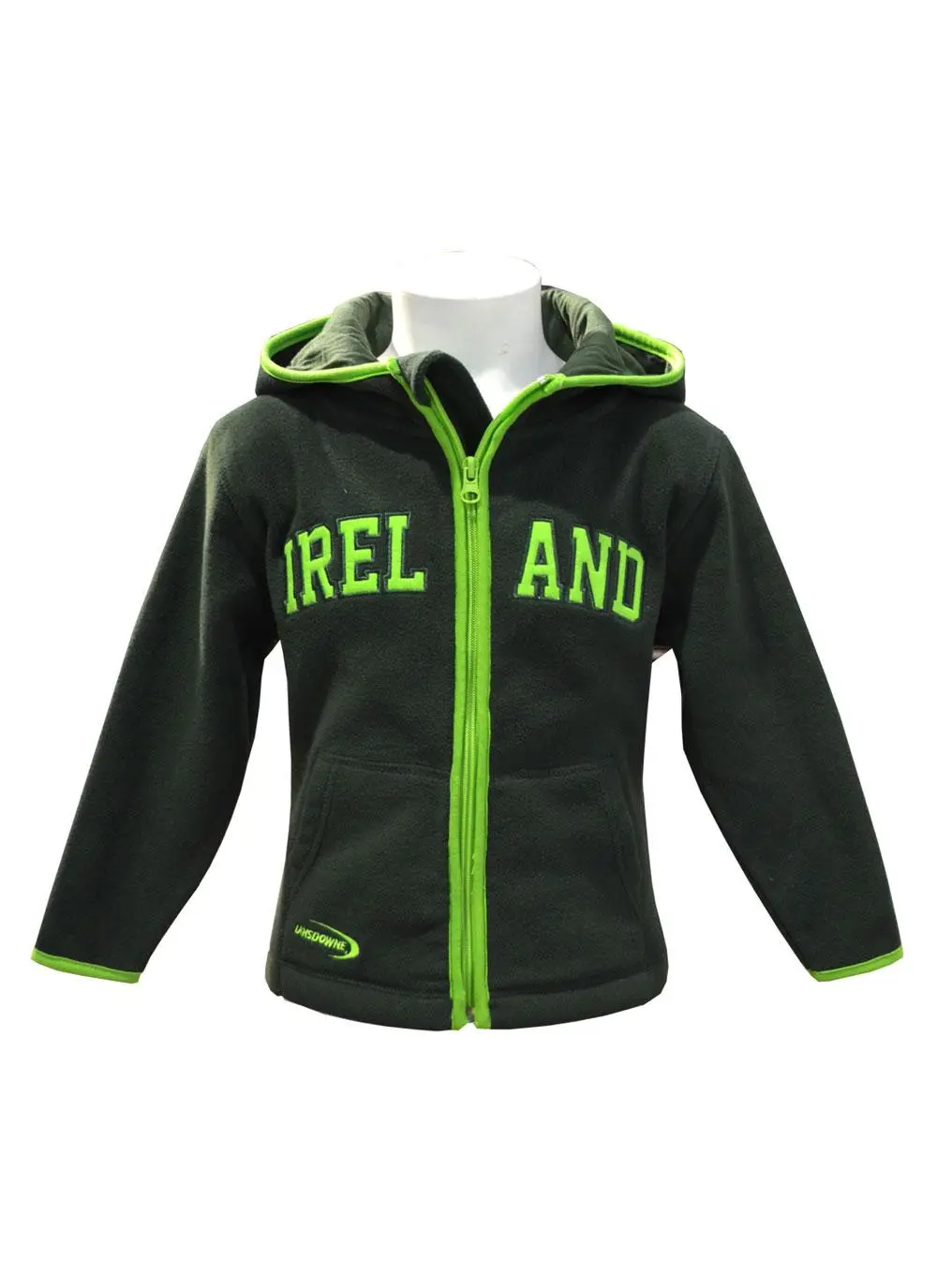 Kids Ireland Green Full Zip Fleece Hoodie