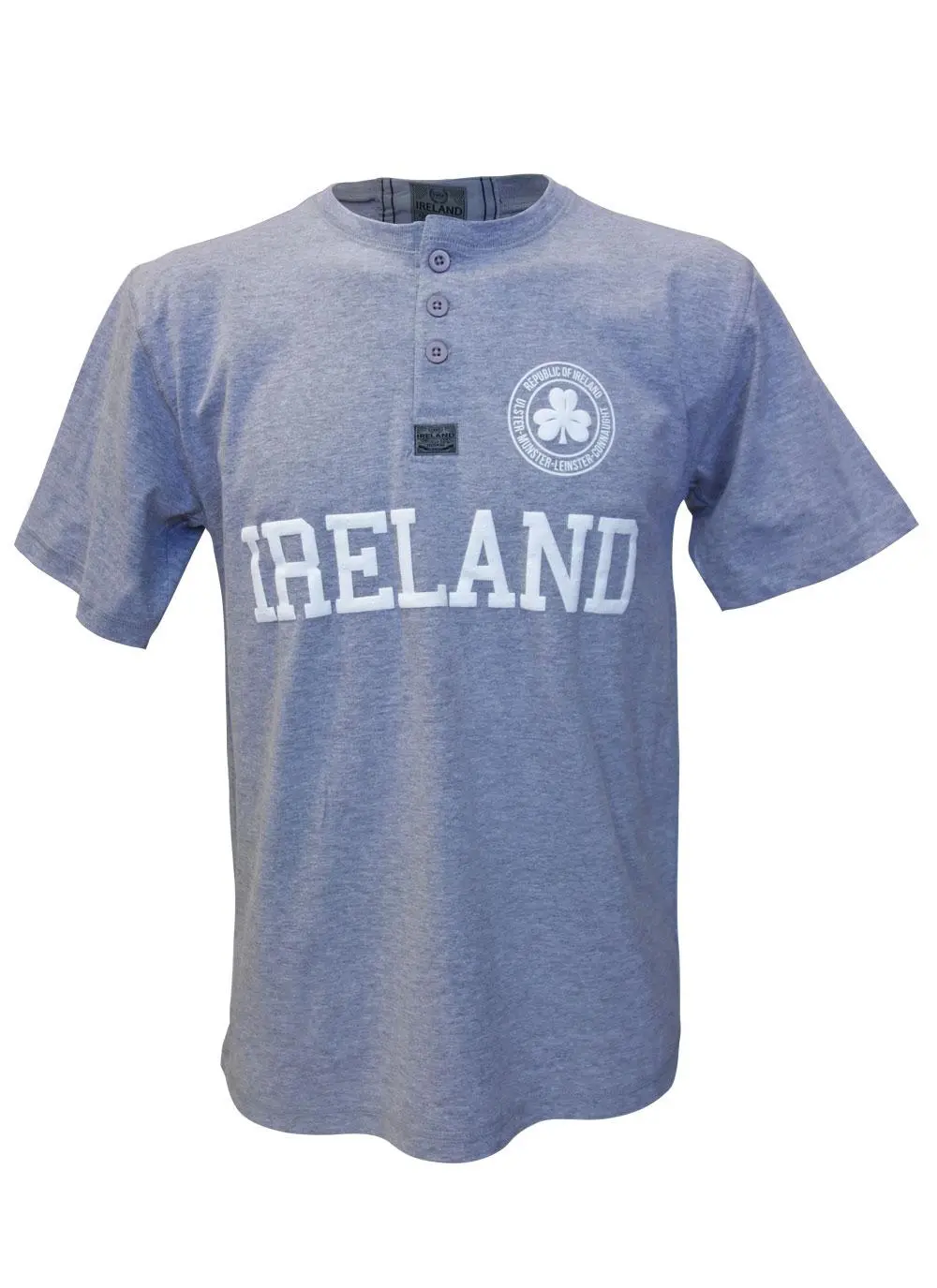 Men's Ireland Gray Marl Henley Shirt