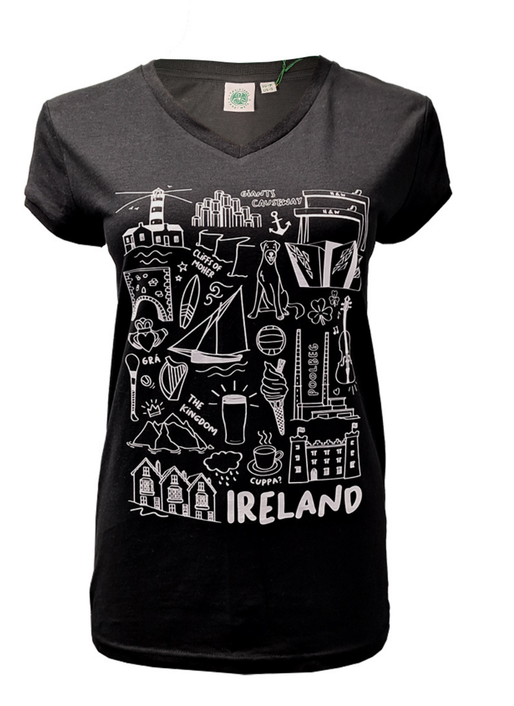 Ireland Doodles V-Neck T-Shirt