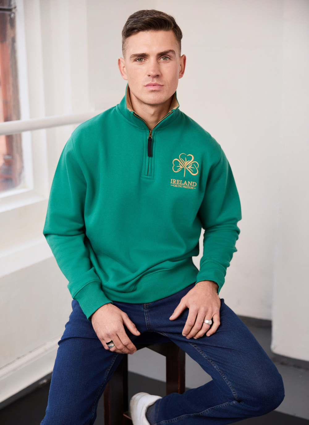 Shamrock Ireland 1/4 Zip Sweater 
