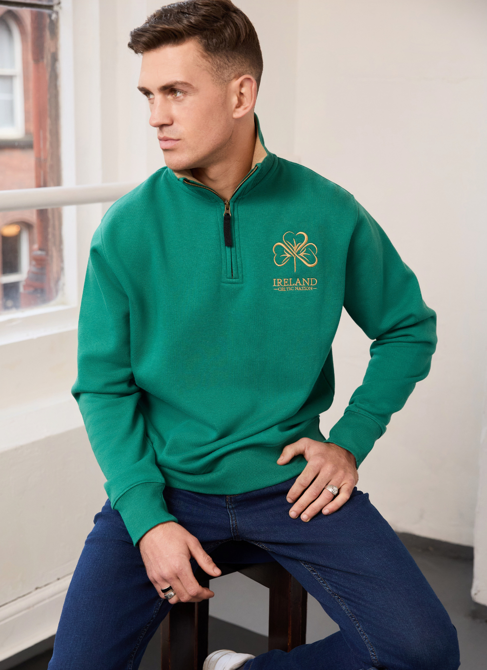 Shamrock Ireland 1/4 Zip Sweater 