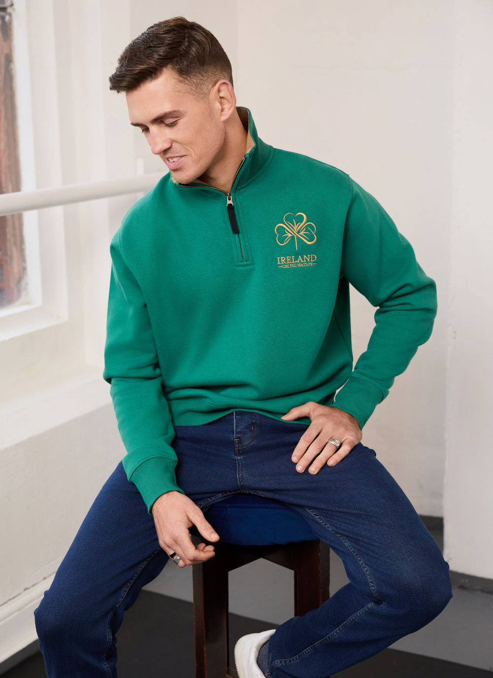 Shamrock Ireland 1/4 Zip Sweater 
