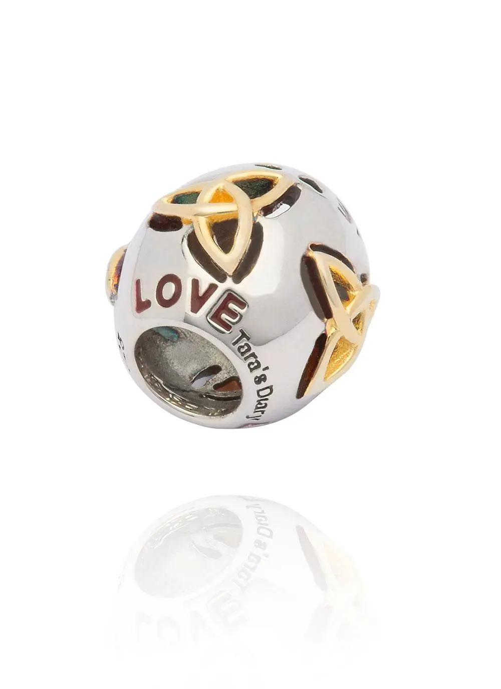 Sterling Silver and 14K Gold Love Bead