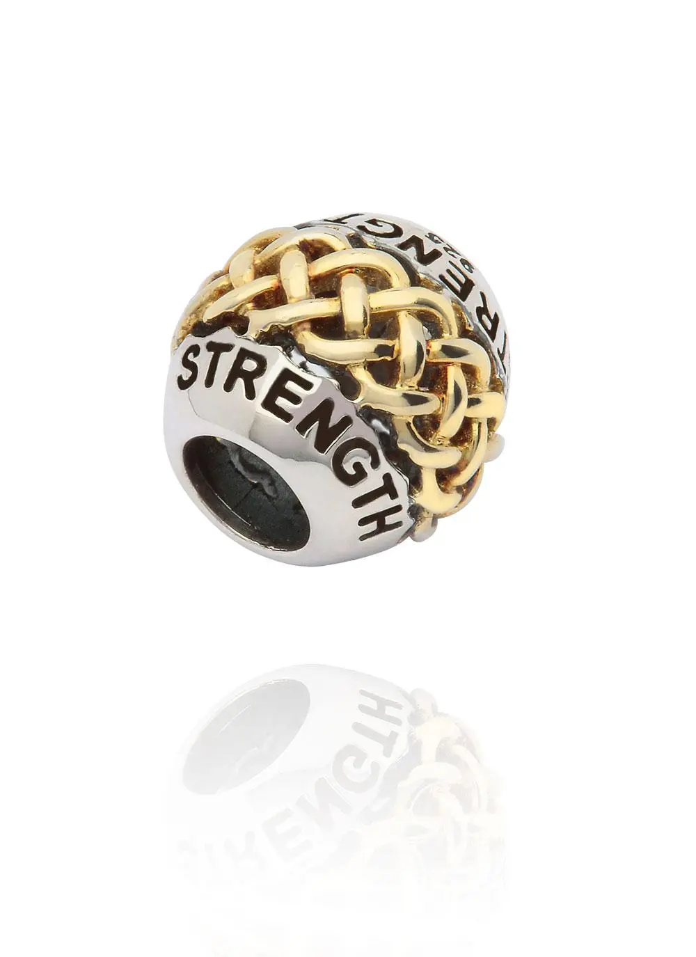 Sterling Silver & 14K Gold Strength Bead