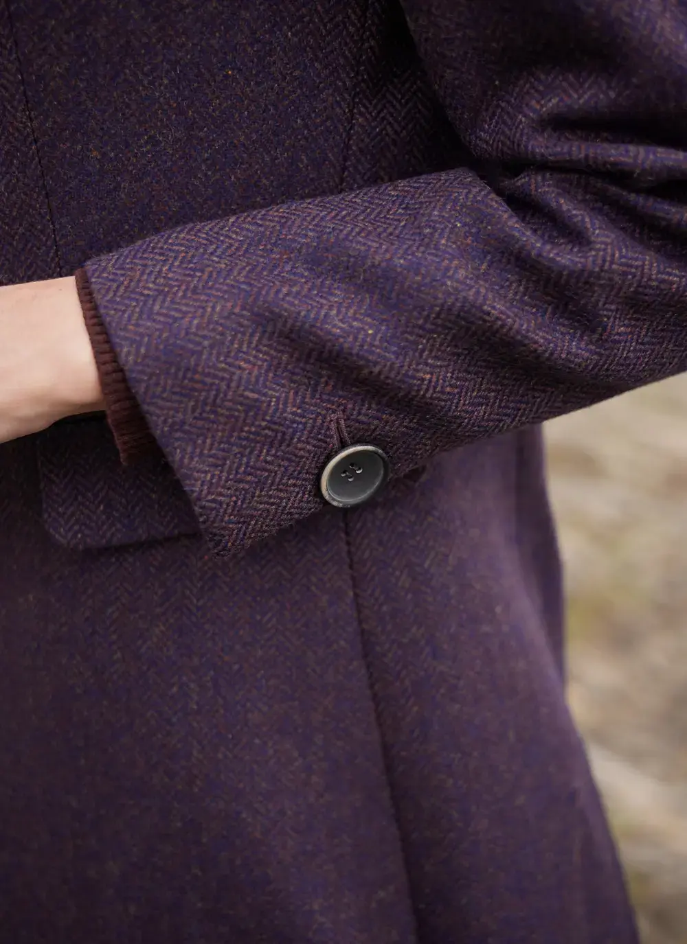 Herringbone Tweed Longline Coat 
