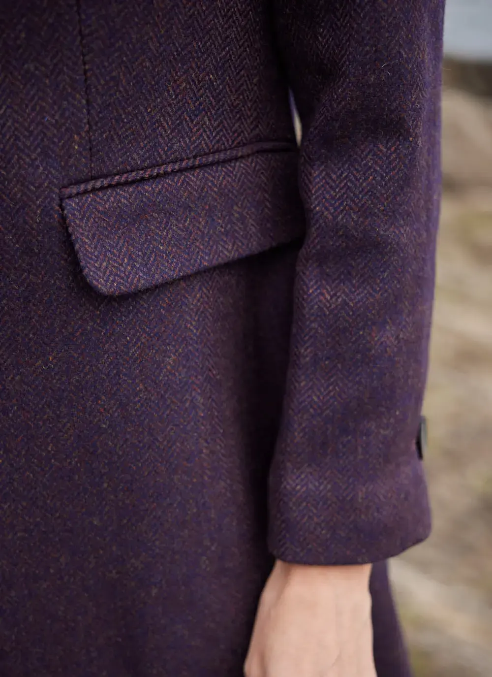 Herringbone Tweed Longline Coat 