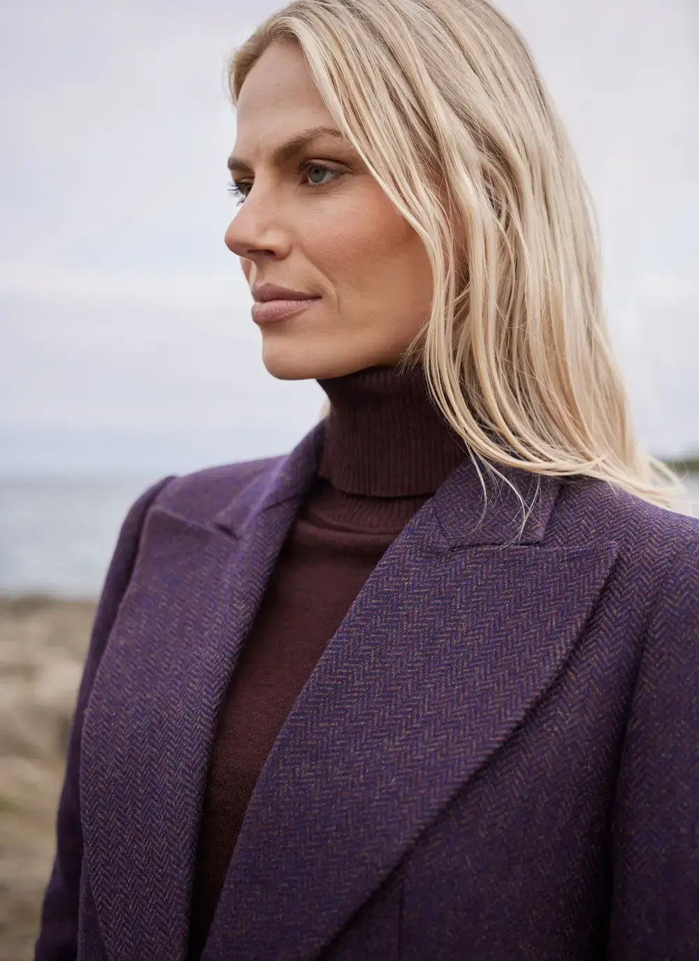 Herringbone Tweed Longline Coat 