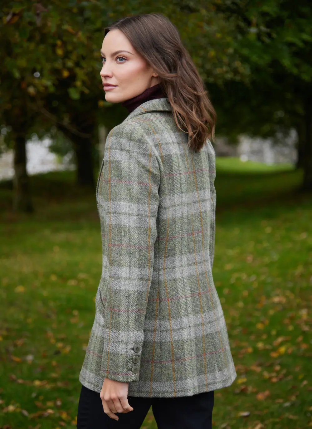 Irish Tweed Blazer in Green Check 