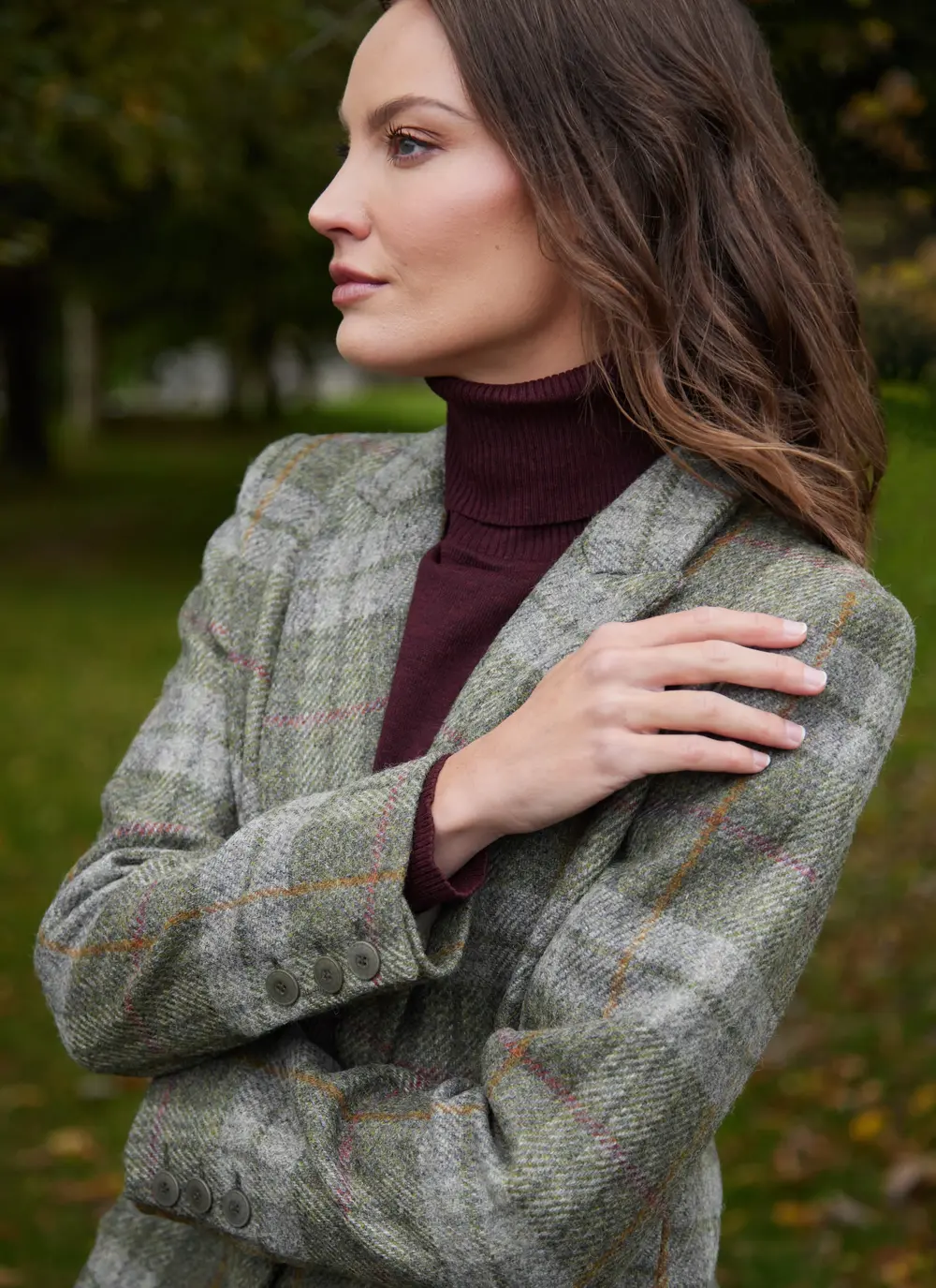 Irish Tweed Blazer in Green Check 