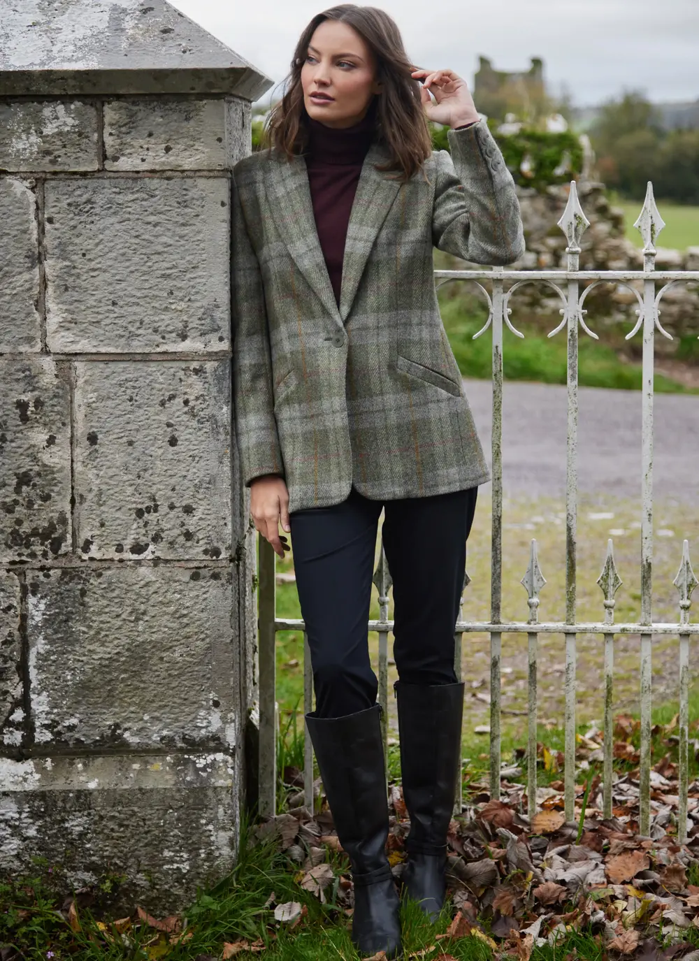 Irish Tweed Blazer in Green Check 