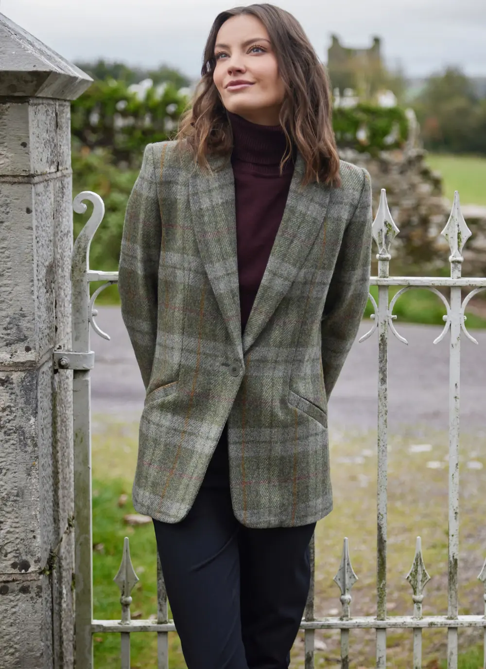 Irish Tweed Blazer in Green Check 