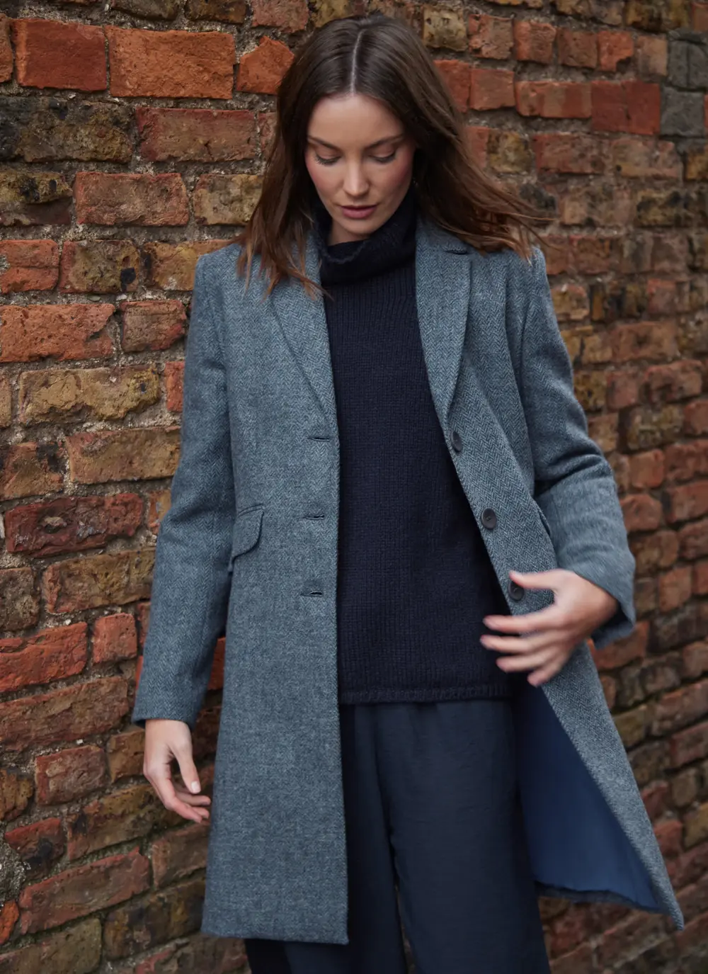 Irish Tweed Mid-Length Coat
