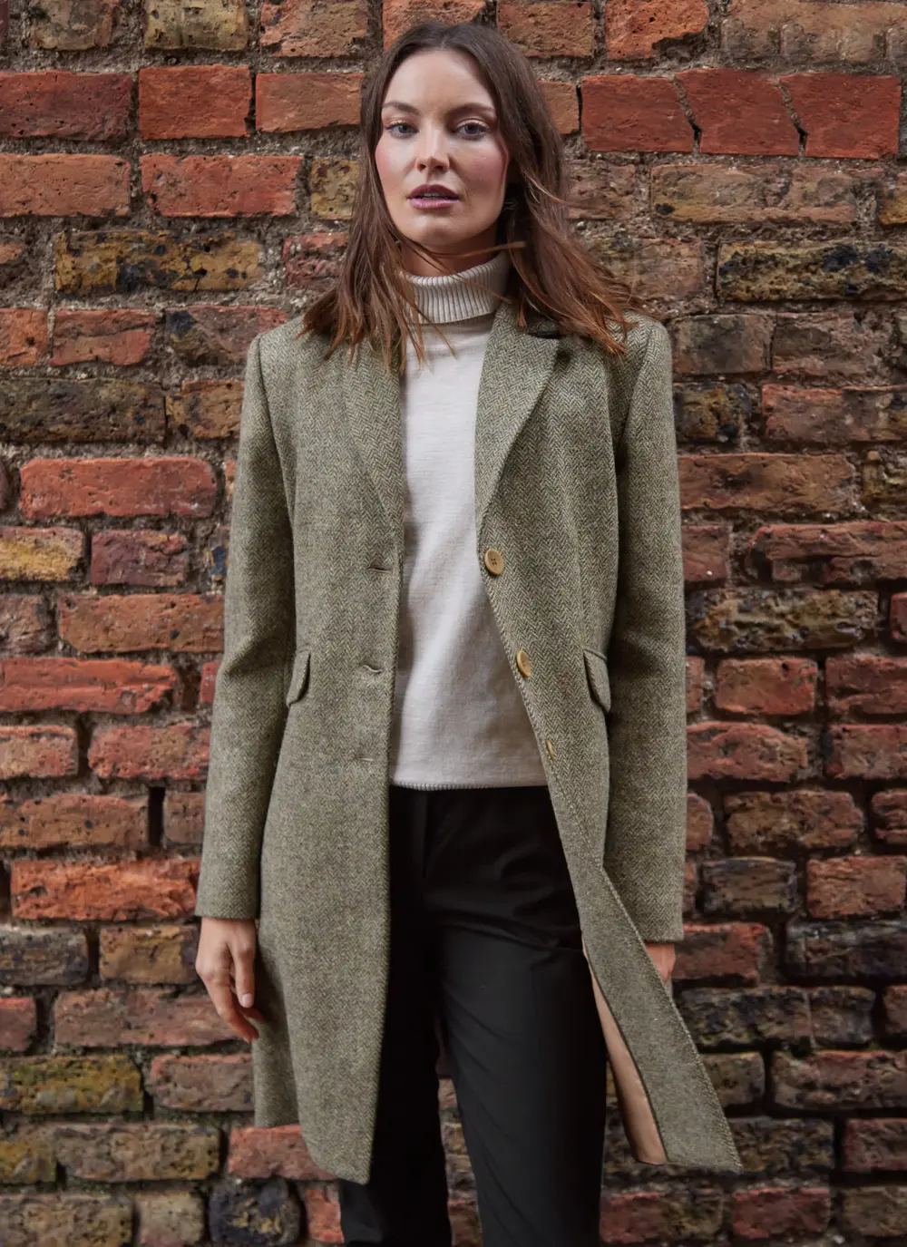 Irish Tweed Mid-Length Coat