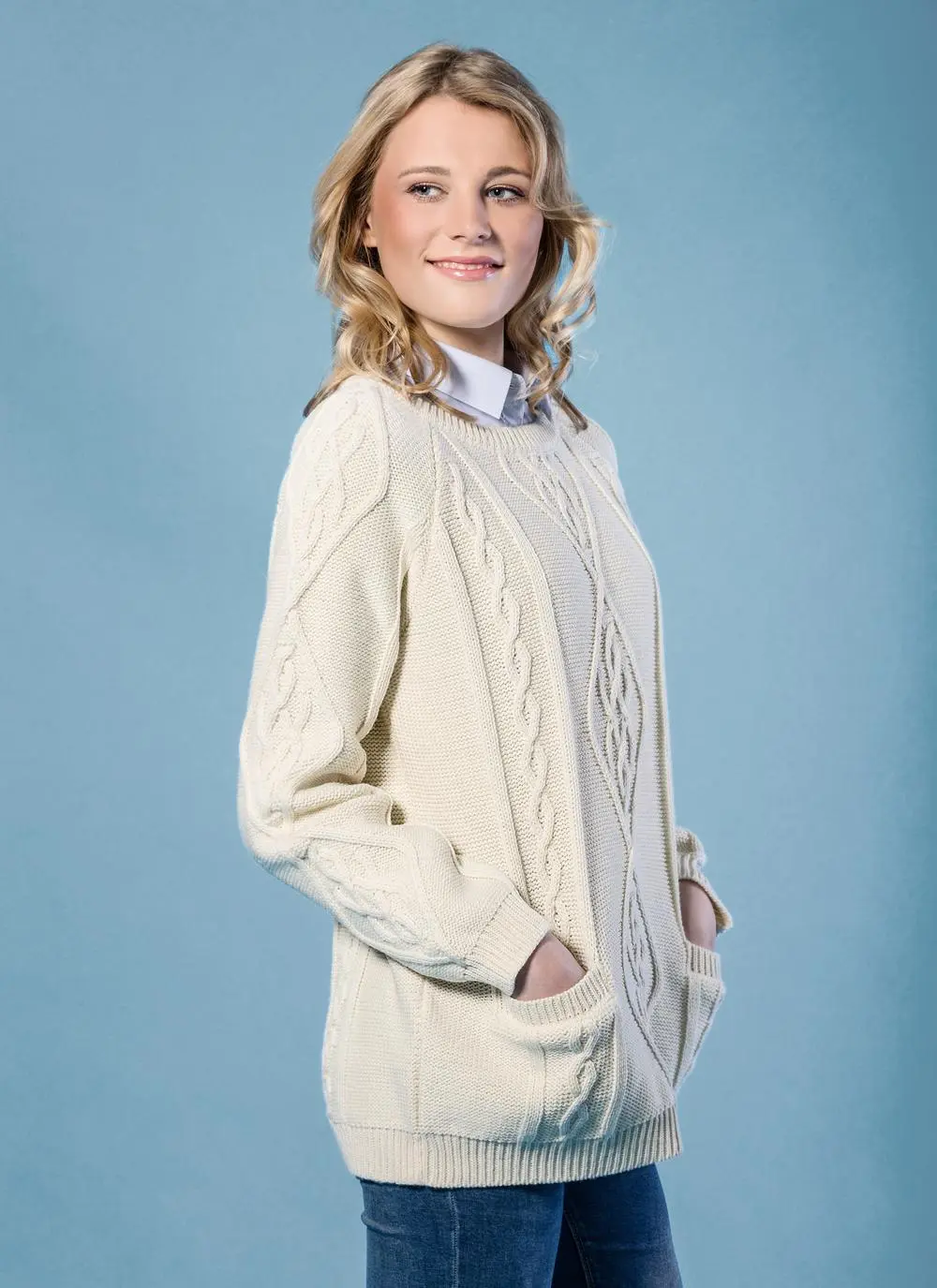 Tara Aran Crew Neck Sweater