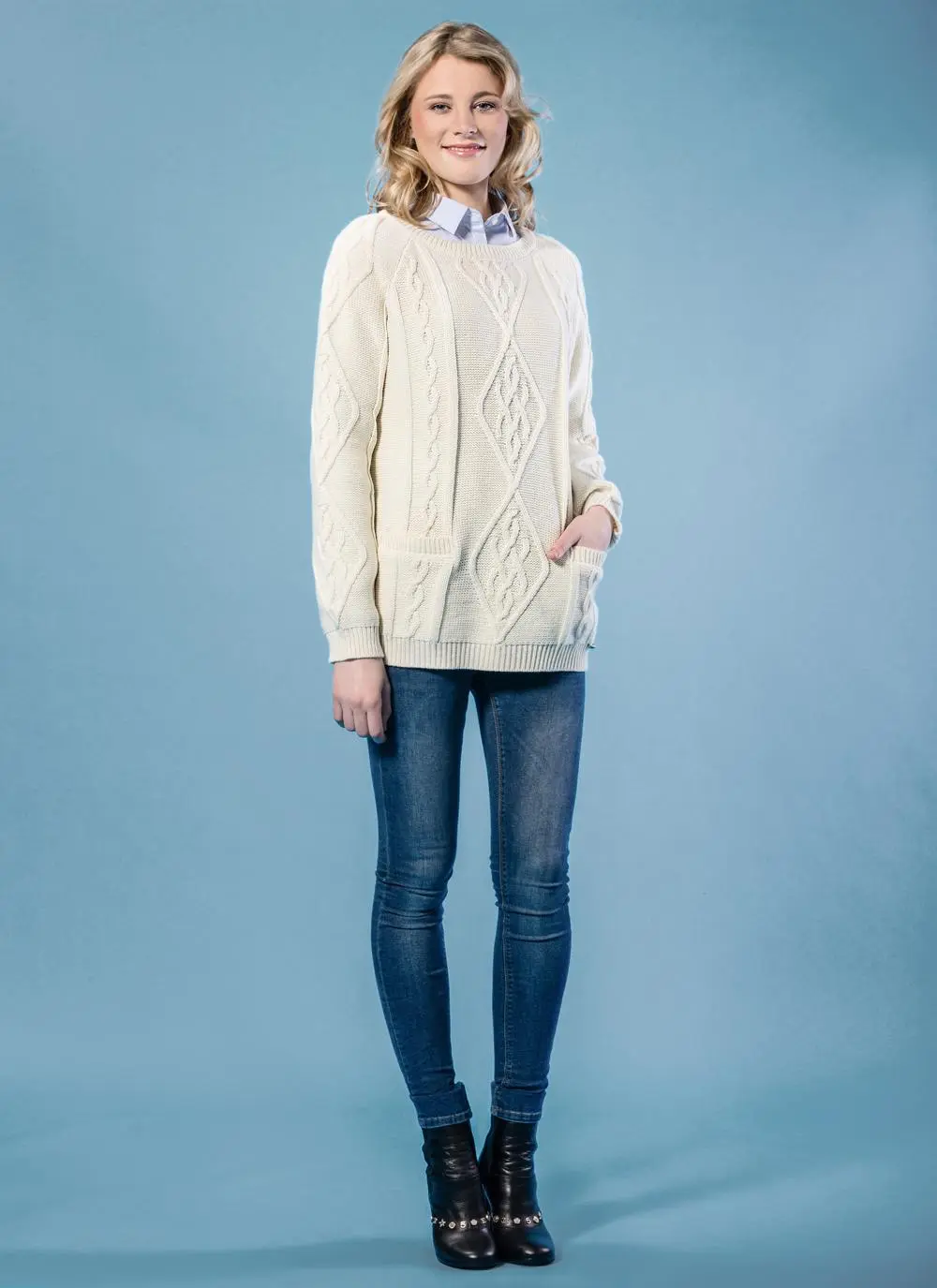 Tara Aran Crew Neck Sweater