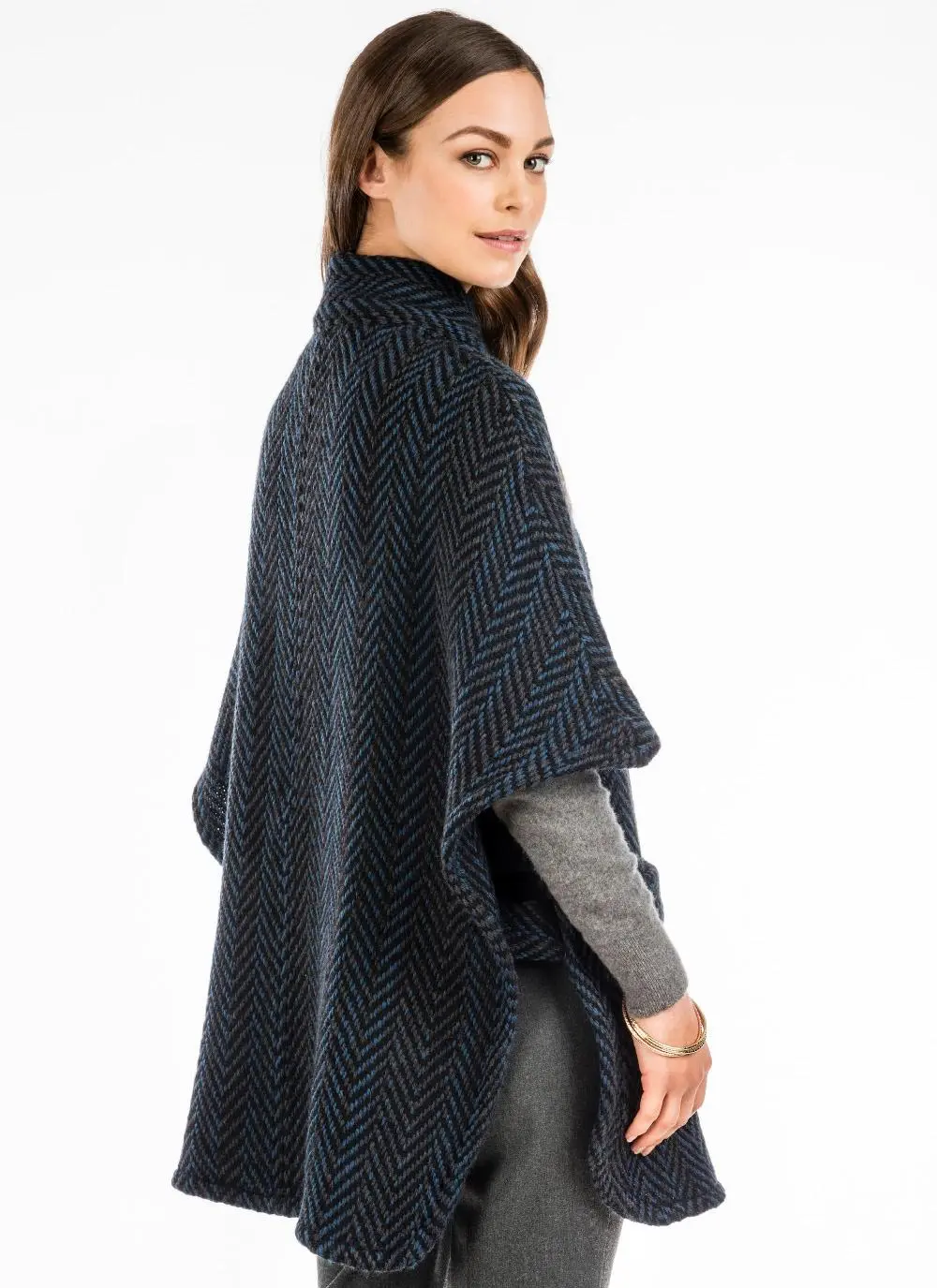 Tara Wool Cape Multi Teal