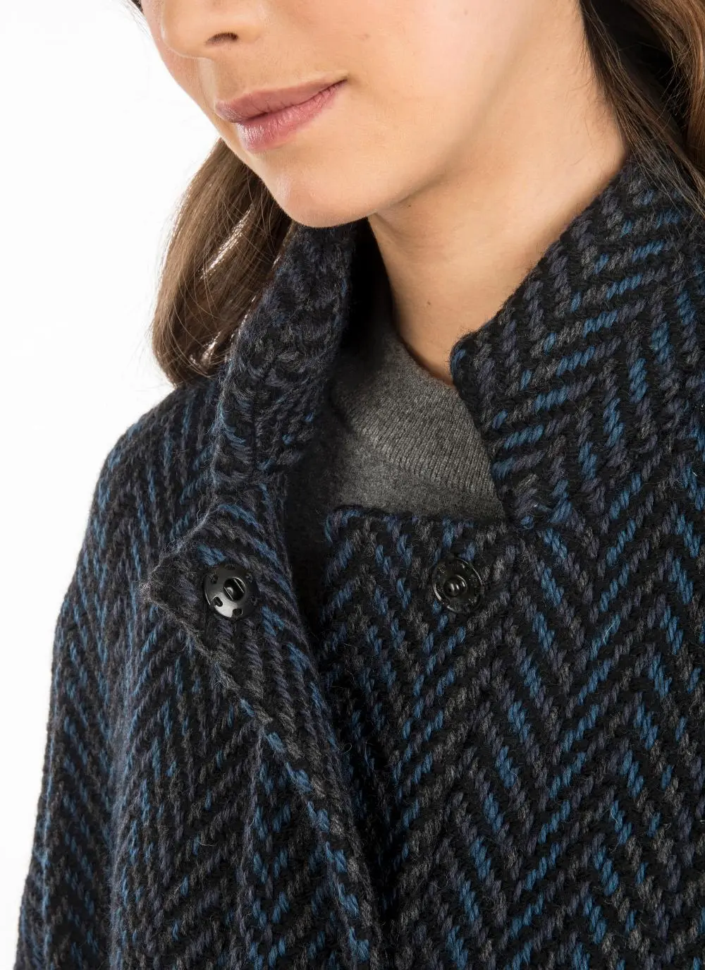 Tara Wool Cape Multi Teal