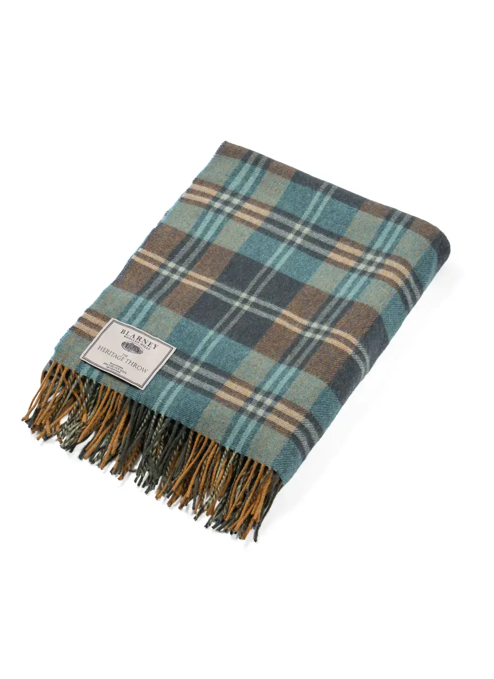 Teal & Brown Lambswool Throw
