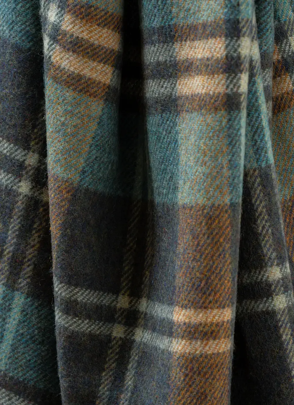 Teal & Brown Lambswool Throw