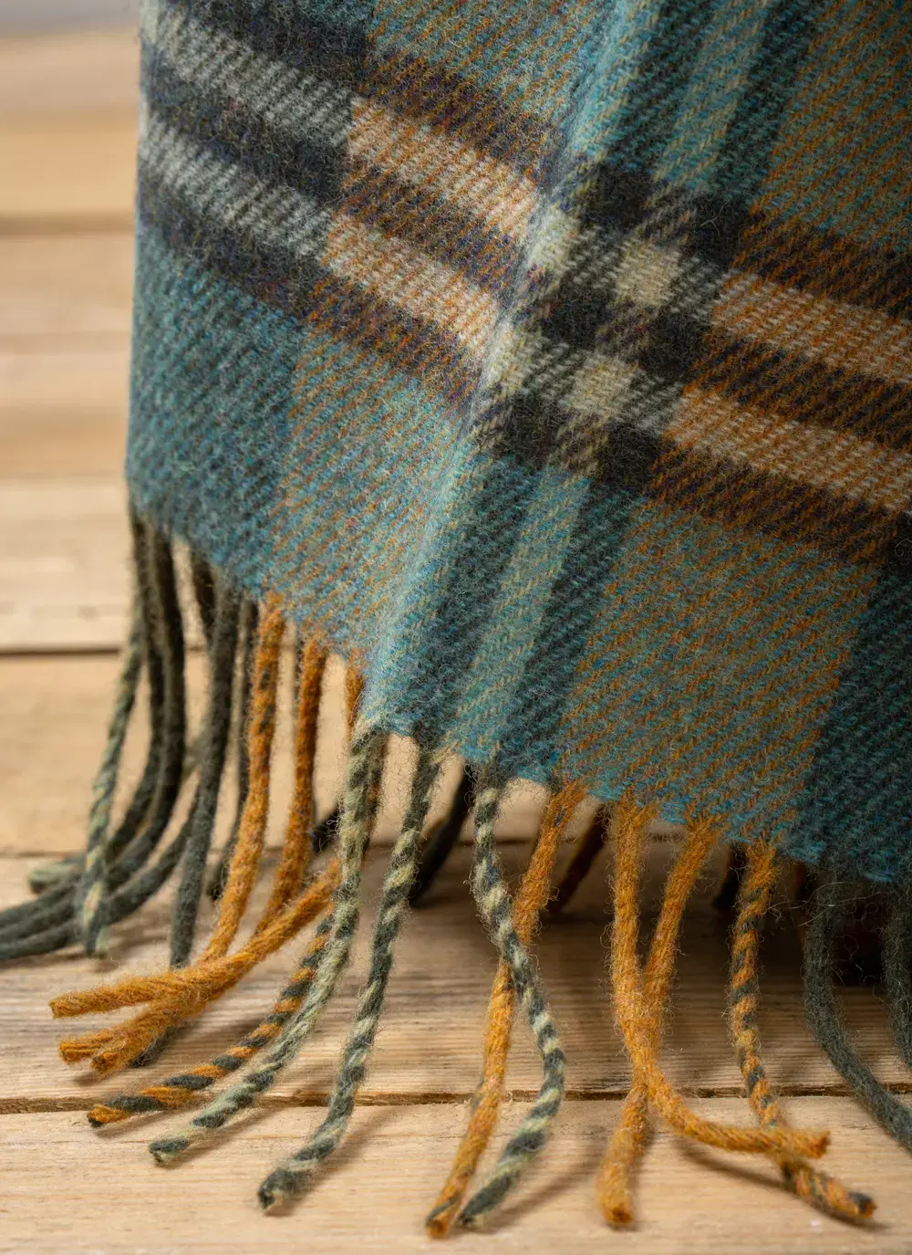 Teal & Brown Lambswool Throw