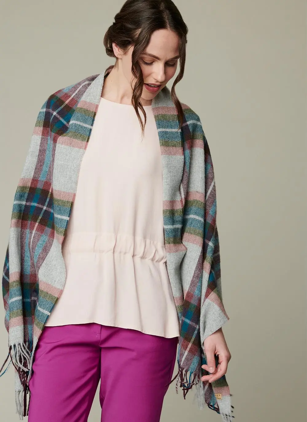 Teal Country Check Mini Serape