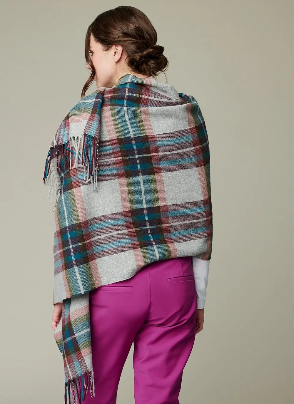 Teal Country Check Mini Serape