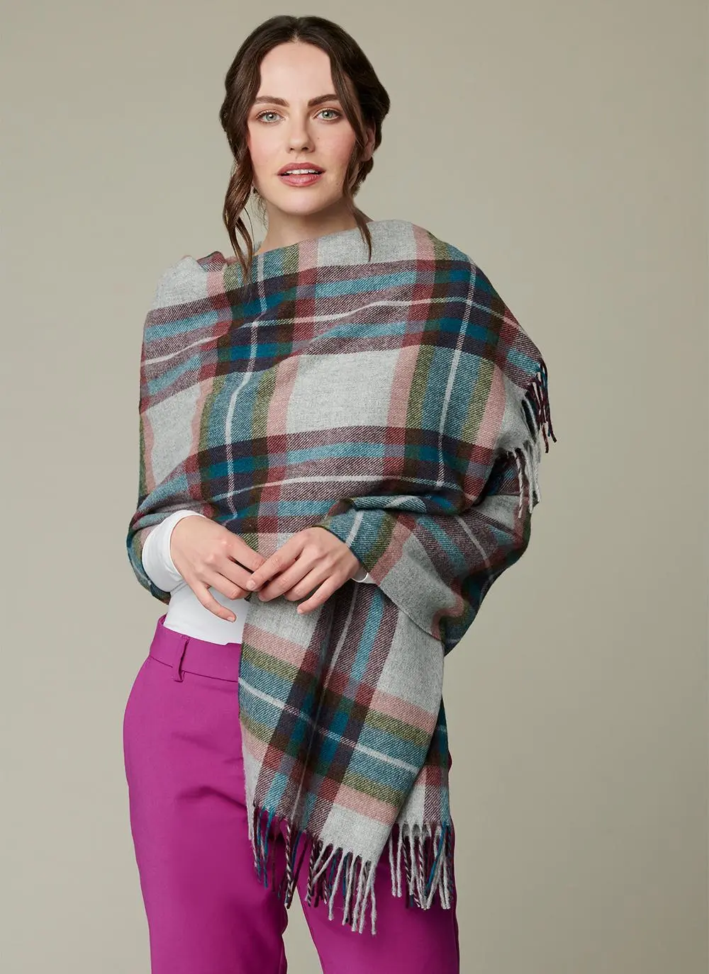 Teal Country Check Mini Serape