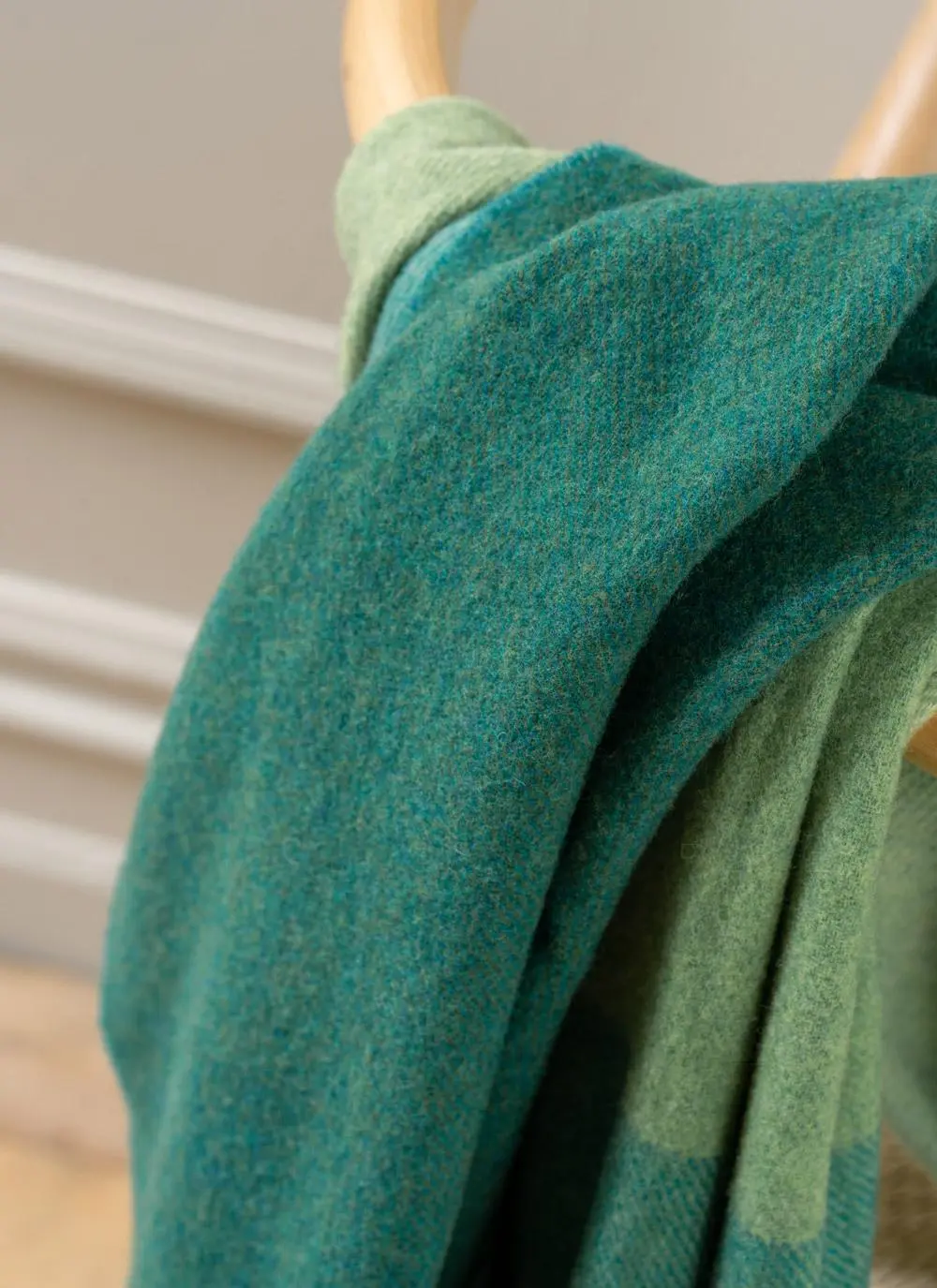 Green Stripe Lambswool Throw