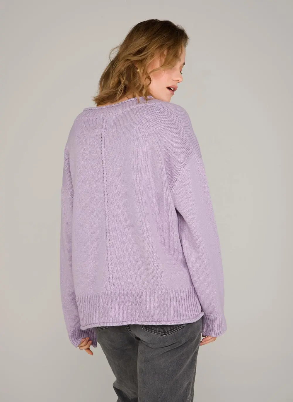The Sage V-Neck Sweater With Roll