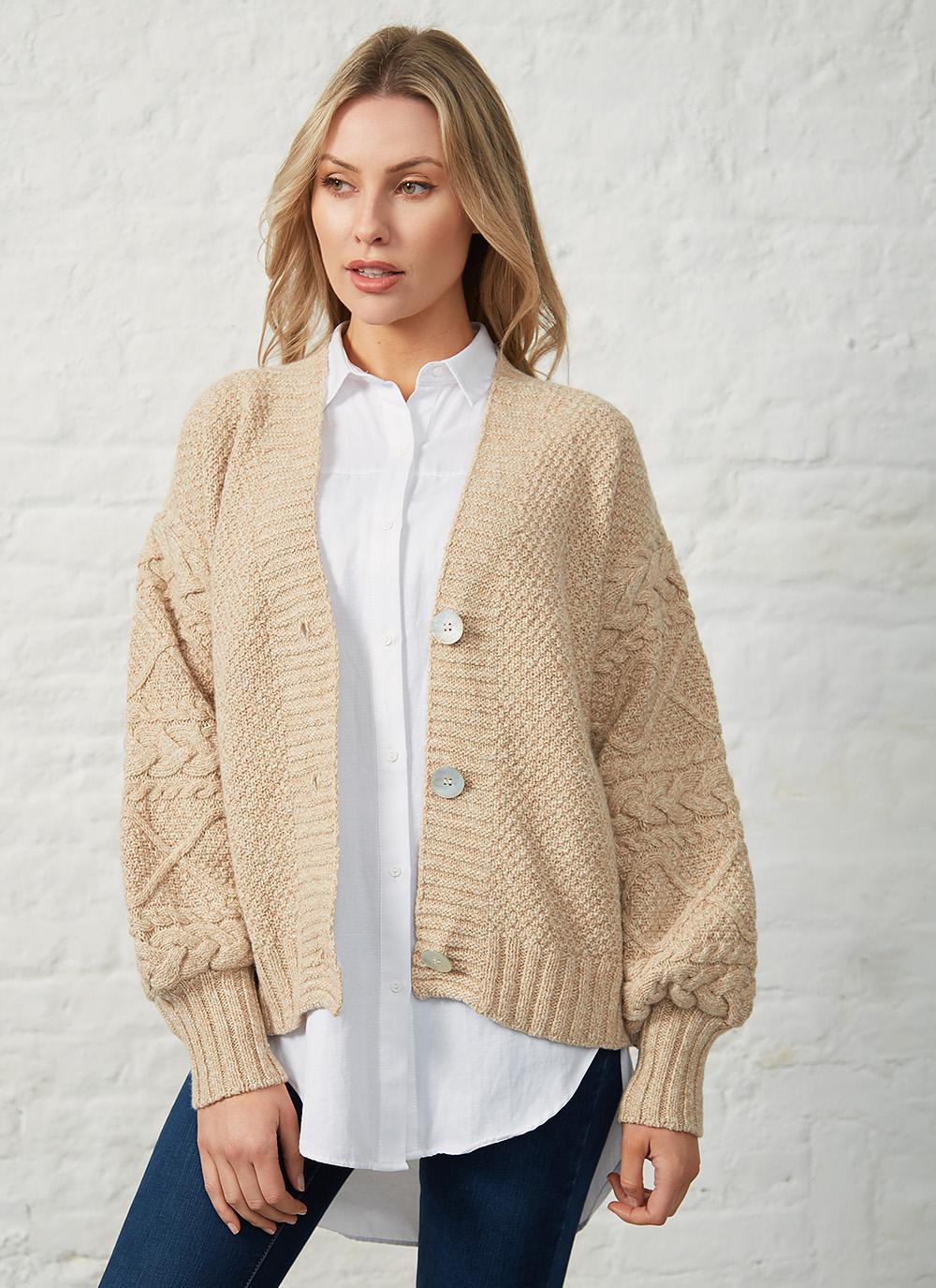 Thistle Cable Knit Sleeve Cardigan in 