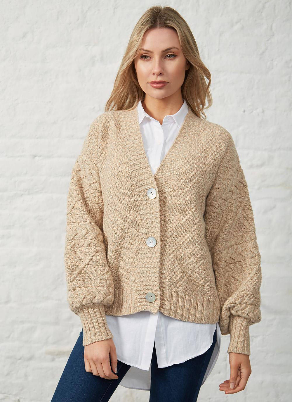 Thistle Cable Knit Sleeve Cardigan in 