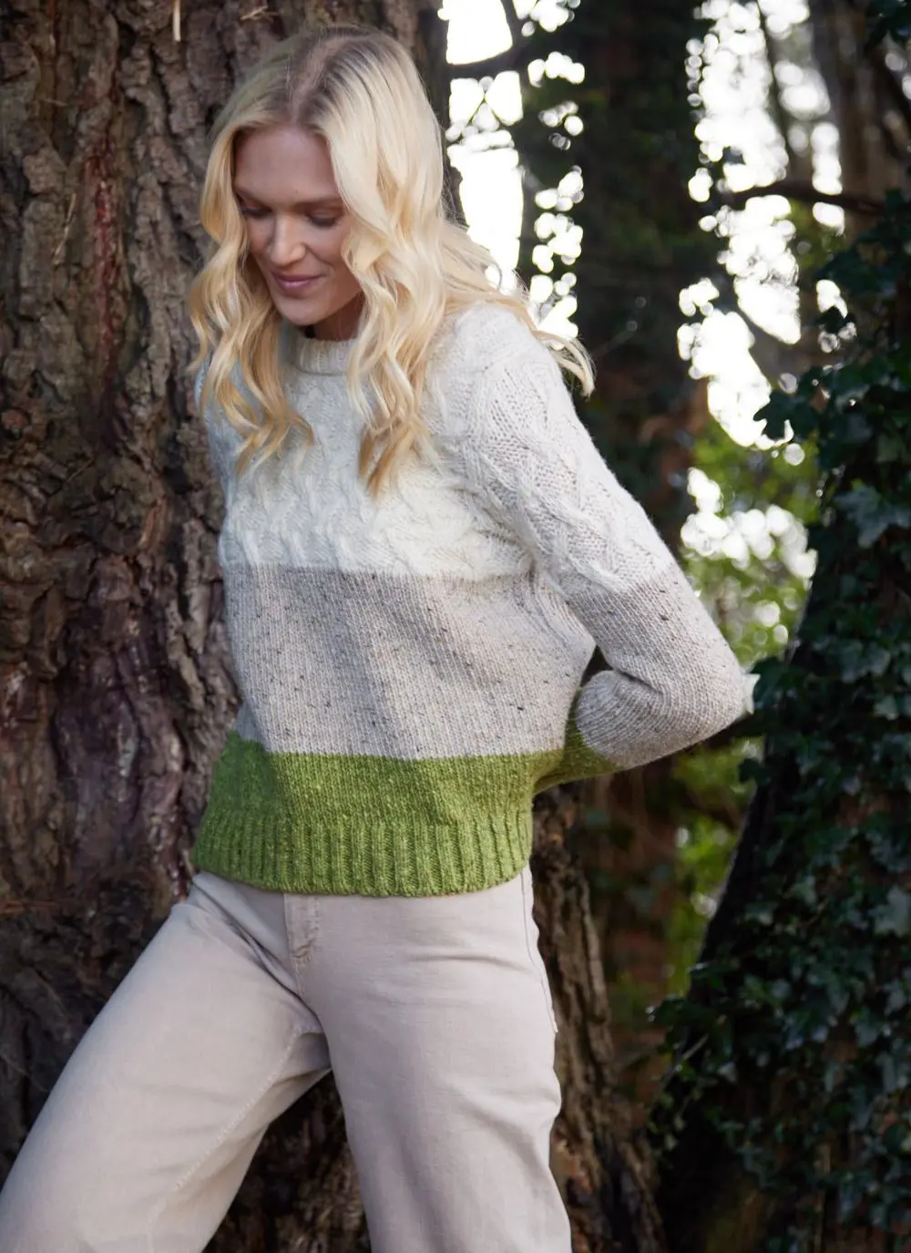 Tri-Band Cable Sweater 