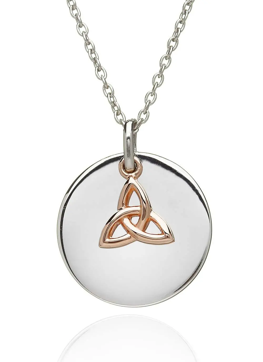 Disc Pendant With Trinity Knot Charm