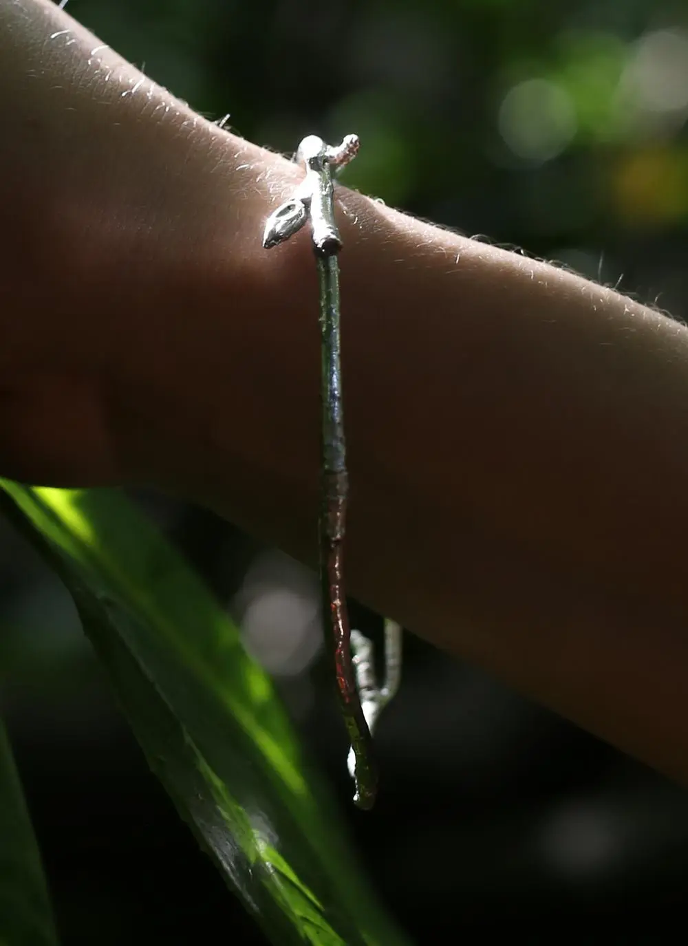 Sterling Silver Twig Bangle 