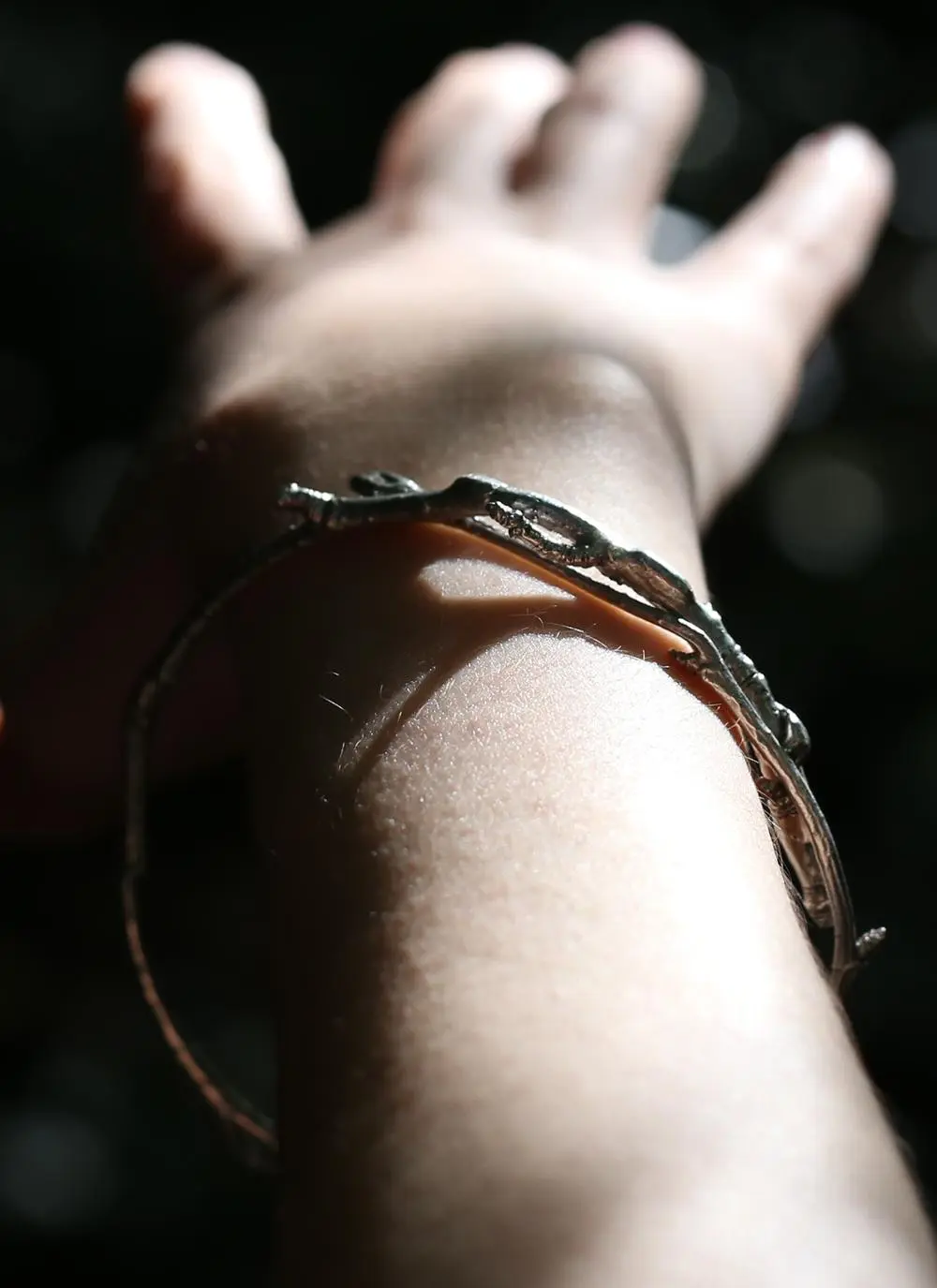 Sterling Silver Twig Bangle 