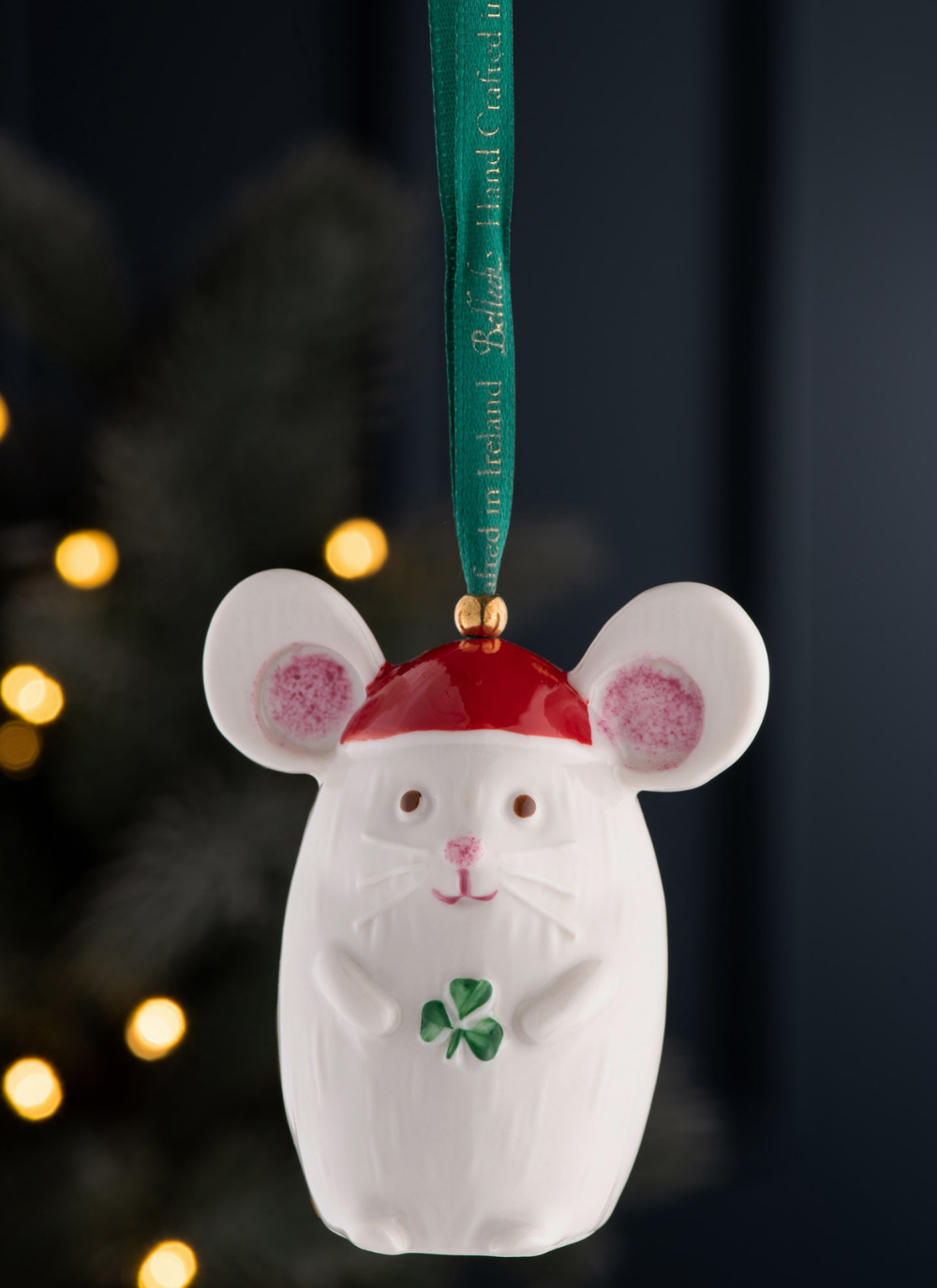 Belleek Not A Creature Is Stirring Christmas Tree Ornament