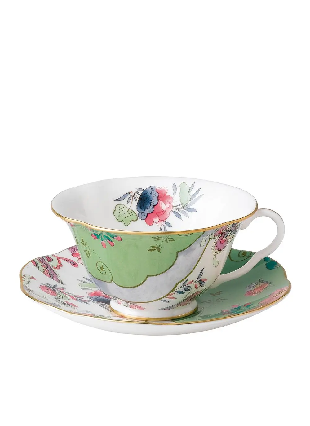 Wedgwood Butterfly Green Teacup and Saucer 