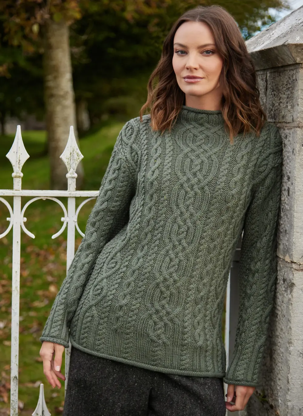 Personalized Aoife Soft Roll Neck Aran 