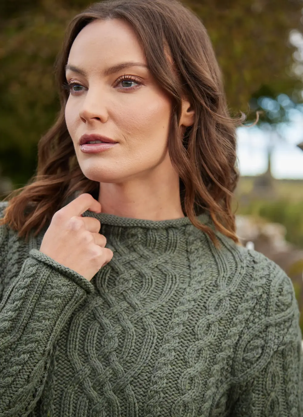 Personalized Aoife Soft Roll Neck Aran 