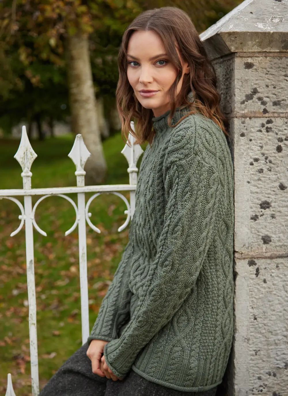 Personalized Aoife Soft Roll Neck Aran 
