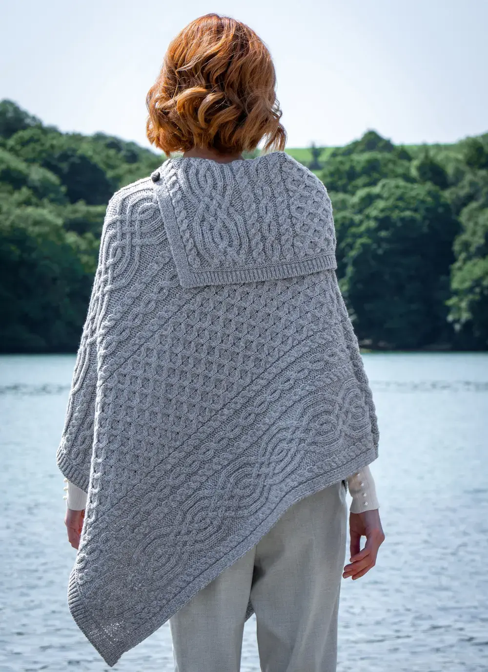 Honeycomb Cable Button Poncho 