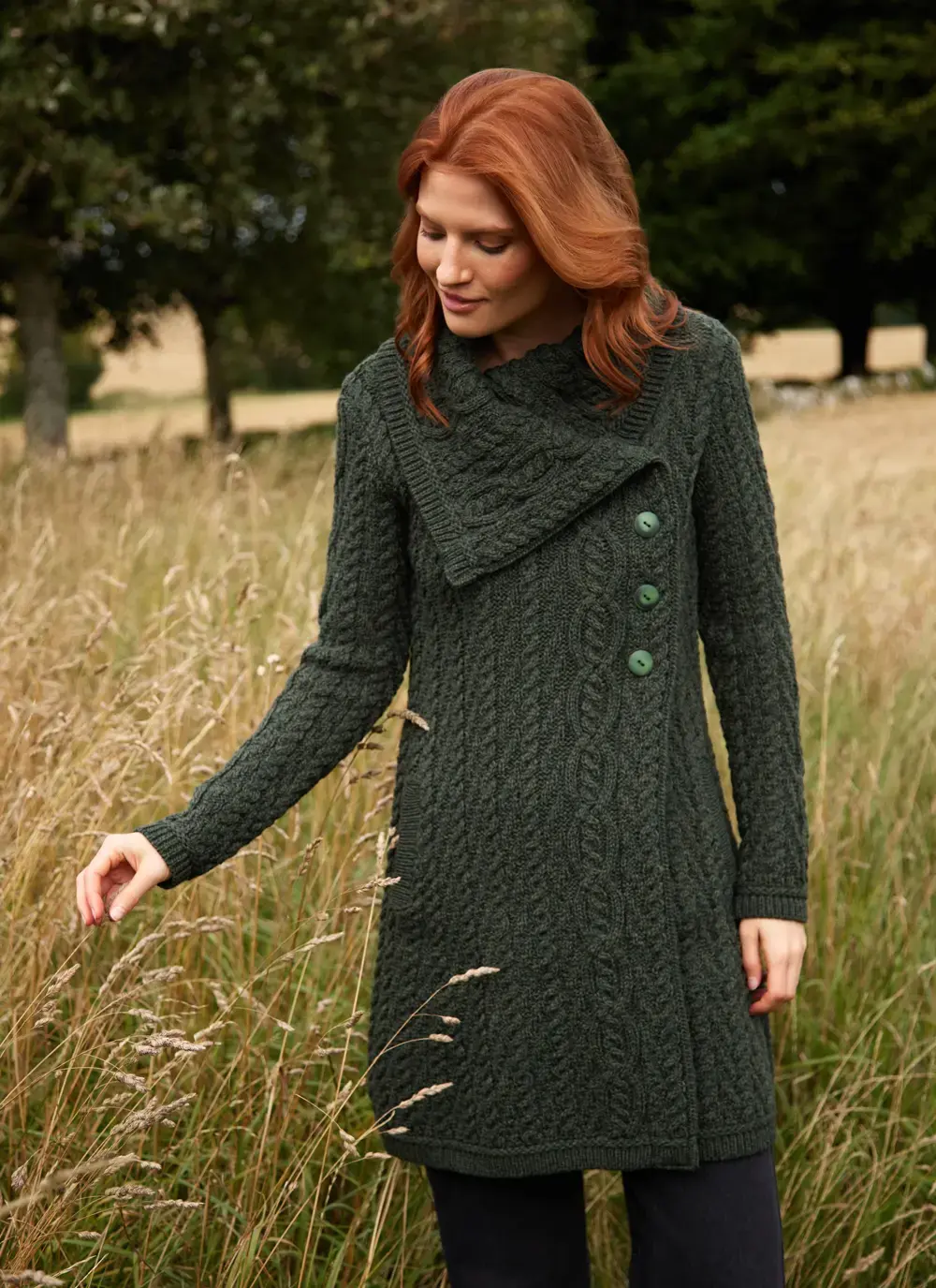 Deirdre Aran Oversized Collar Coatigan