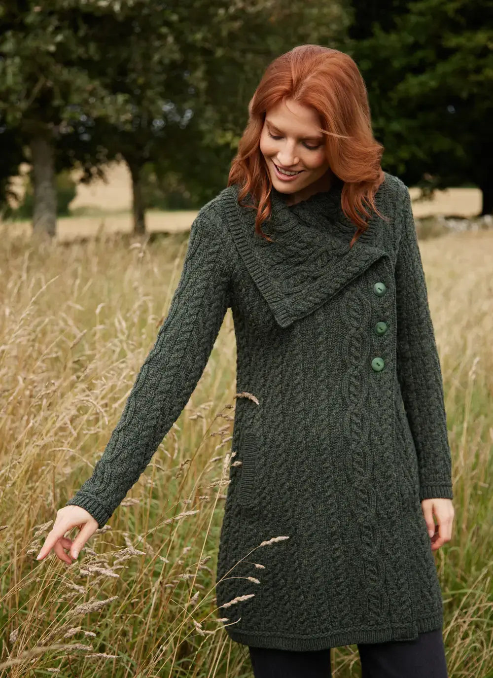 Deirdre Aran Oversized Collar Coatigan
