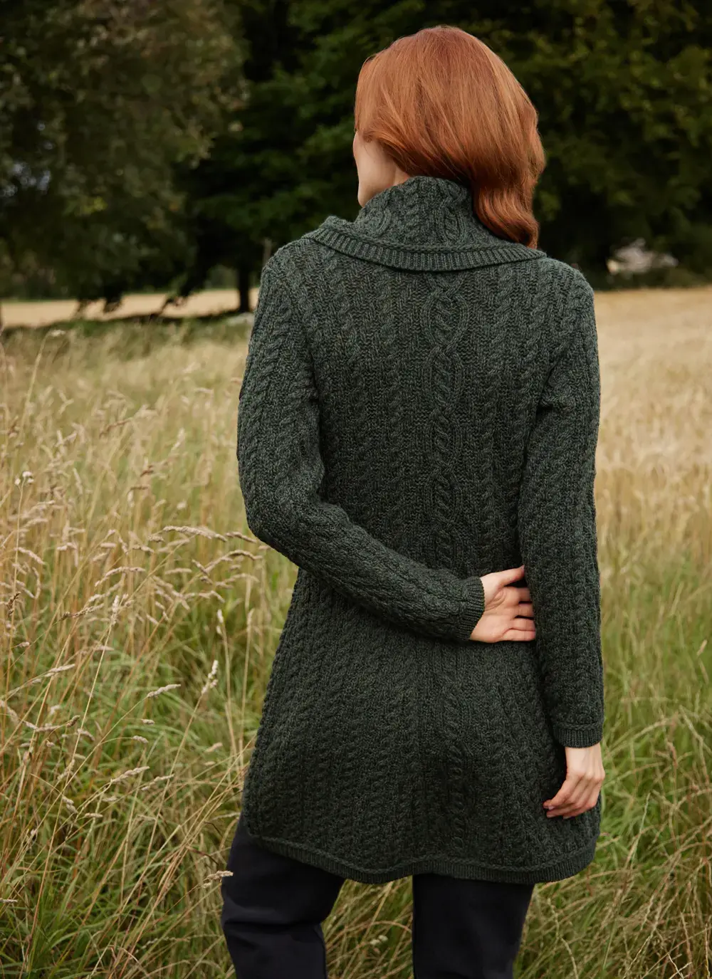 Deirdre Aran Oversized Collar Coatigan