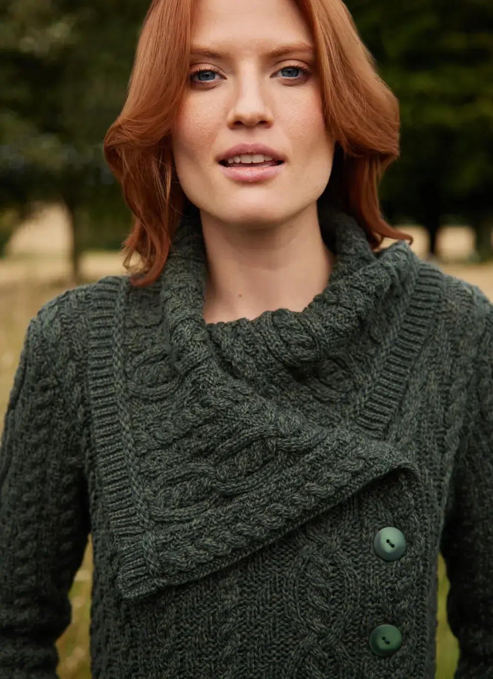 Deirdre Aran Oversized Collar Coatigan